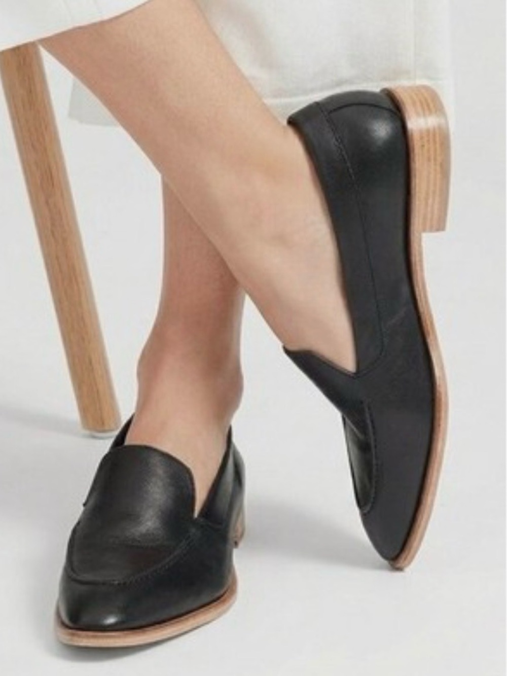 Everlane The Modern Loafer Black Leather Slip-On Flat Shoes Size 9.5